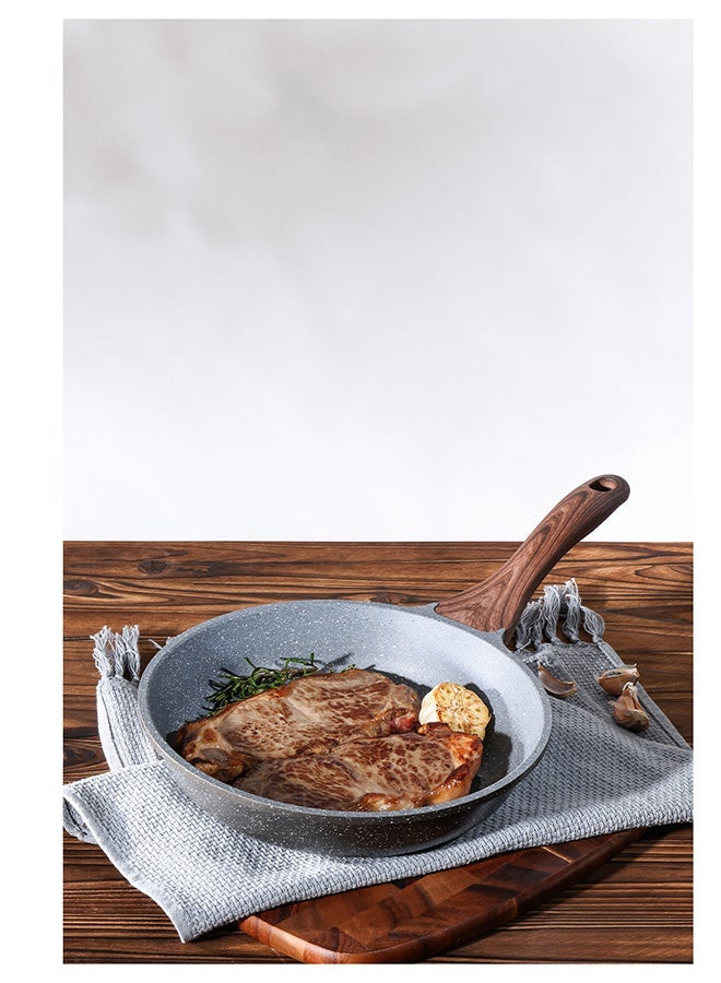 Sensarte 2 Piece Swiss Granite Skillet Set, 24 and 30 CM Frying Pan with Lid,  Non-stick, Oven Safe & Dishwasher Safe, Induction Compatible, PFOA PFOS Free - Dark Grey - Image 5